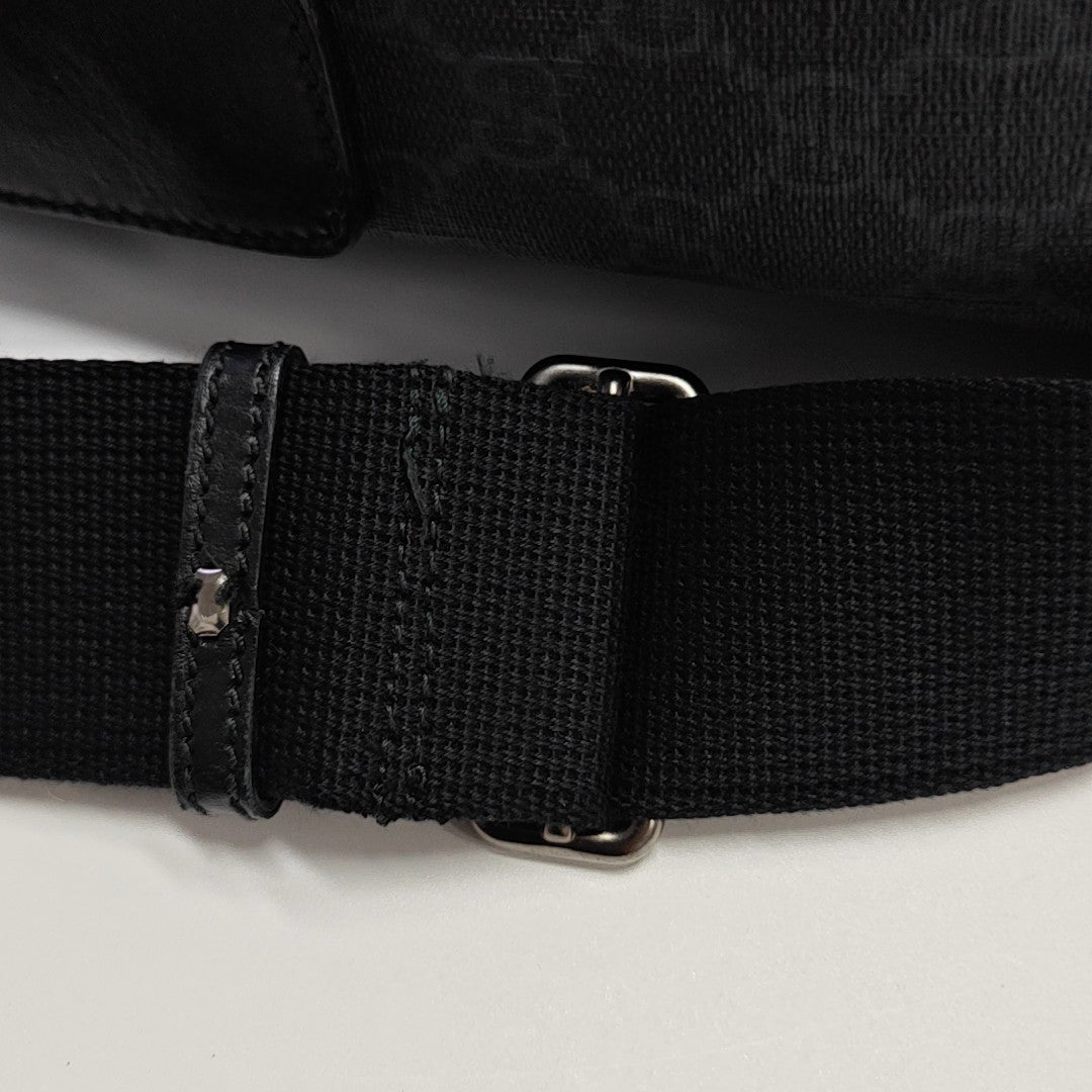 Monogram Coated Canvas Shoulder Bag Black