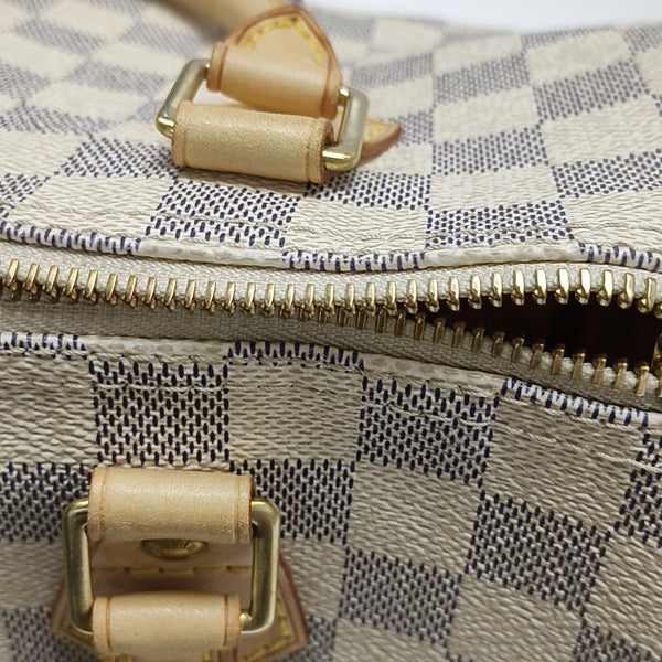 SPEEDY 25 Damier Azur Coated Canvas White
