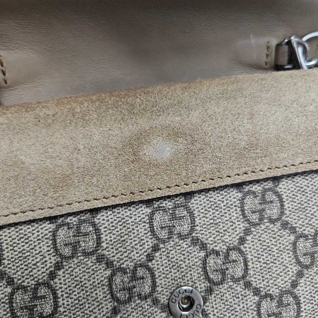 Dionysus Super Mini Monogram Coated Canvas Beige