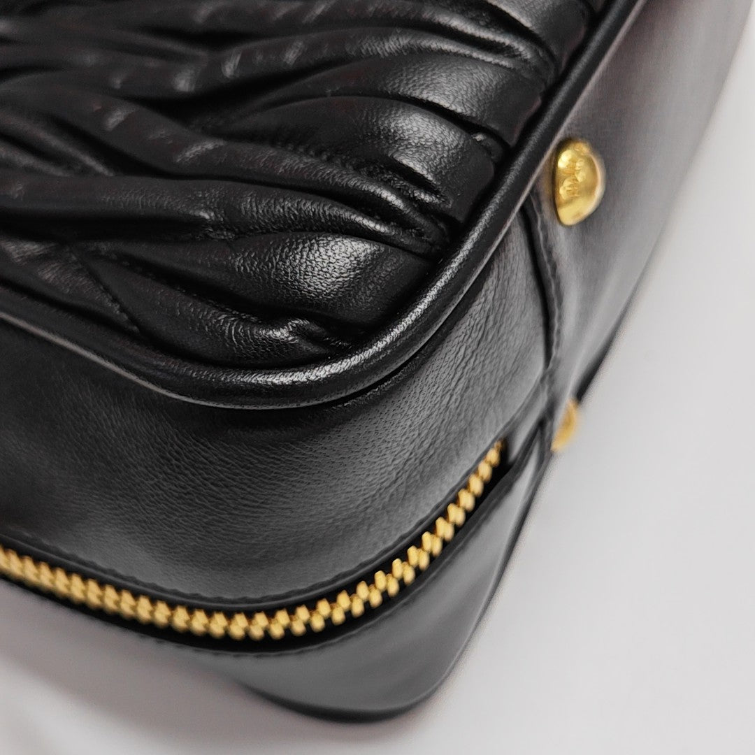 Arcadie Matelassé Large Quilted Lambskin Black