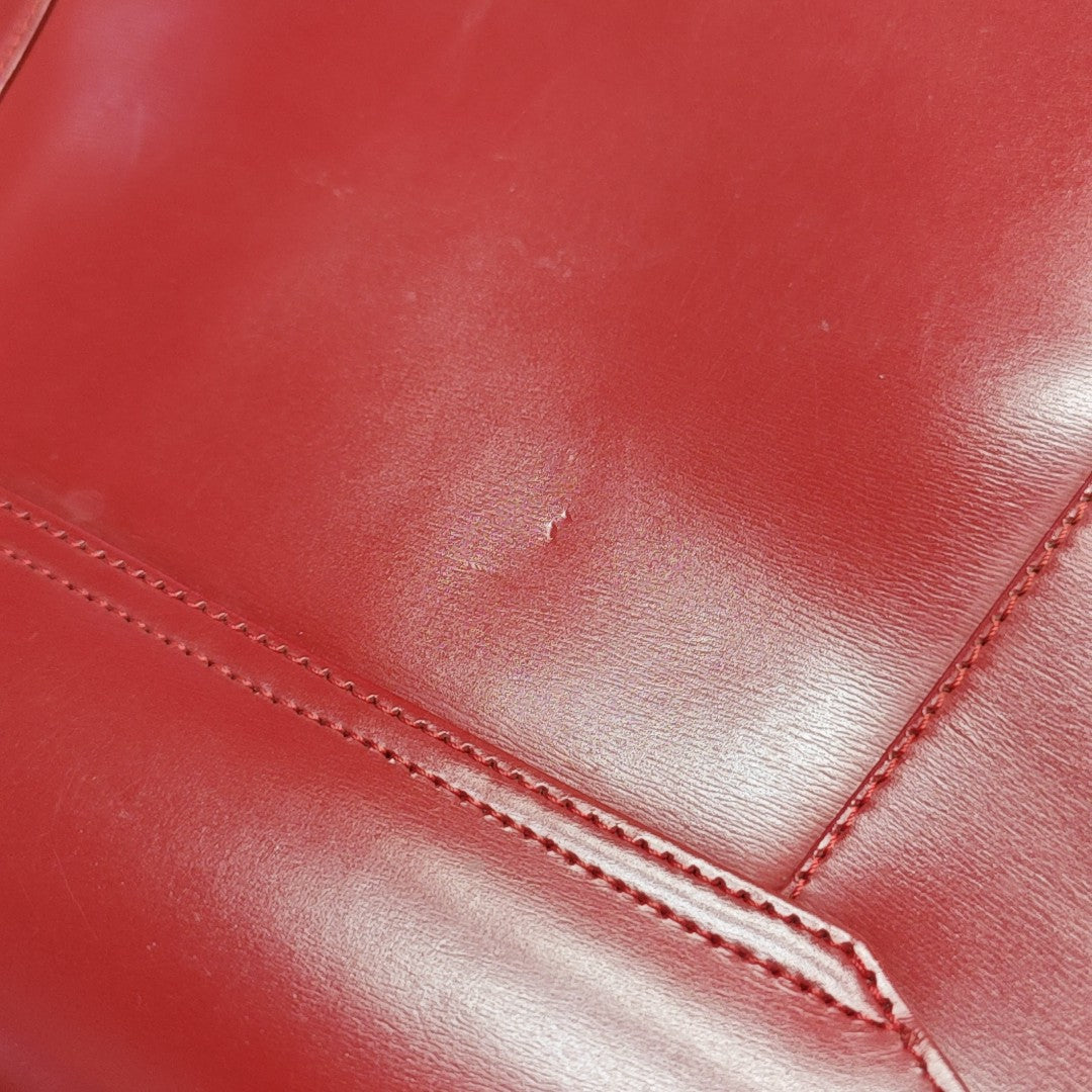 Calfskin Top Handle Bag Red
