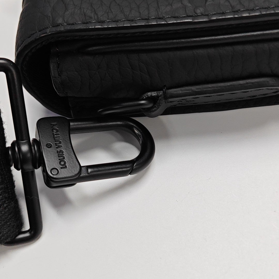 S LOCK Monogram Calfskin Black