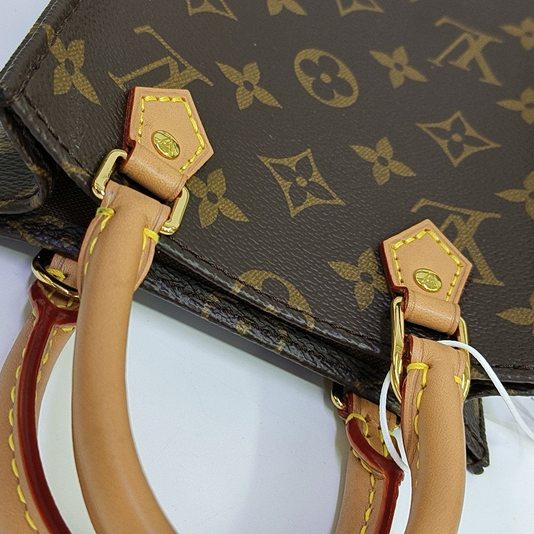 SAC PLAT Mini Monogram Coated Canvas Brown