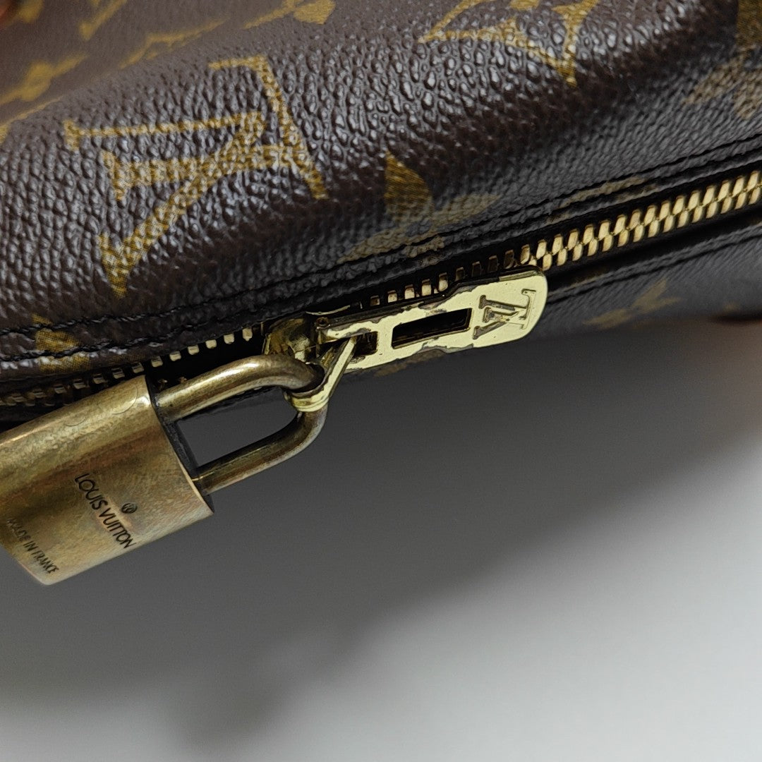 ALMA PM Monogram Coated Canvas Brown