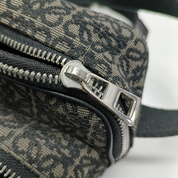 Monogram Fabric Shoulder Bag Gray