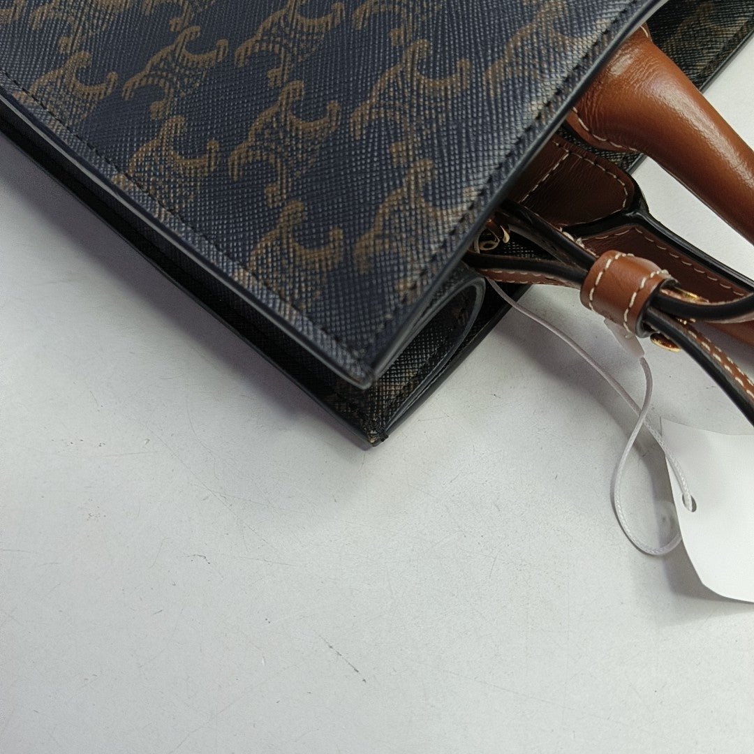 CABAS CELINE Small Coated Canvas Brown