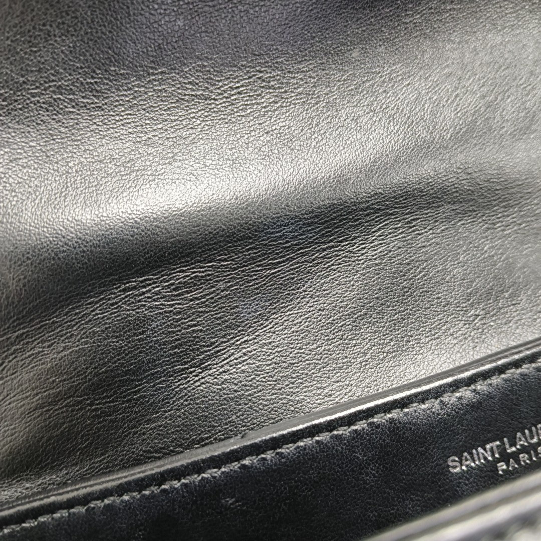 Authenticated pre-owned  LOULOU Extra Small Chevron, Quilted Calfskin Black - Shoulder Bag at Looply