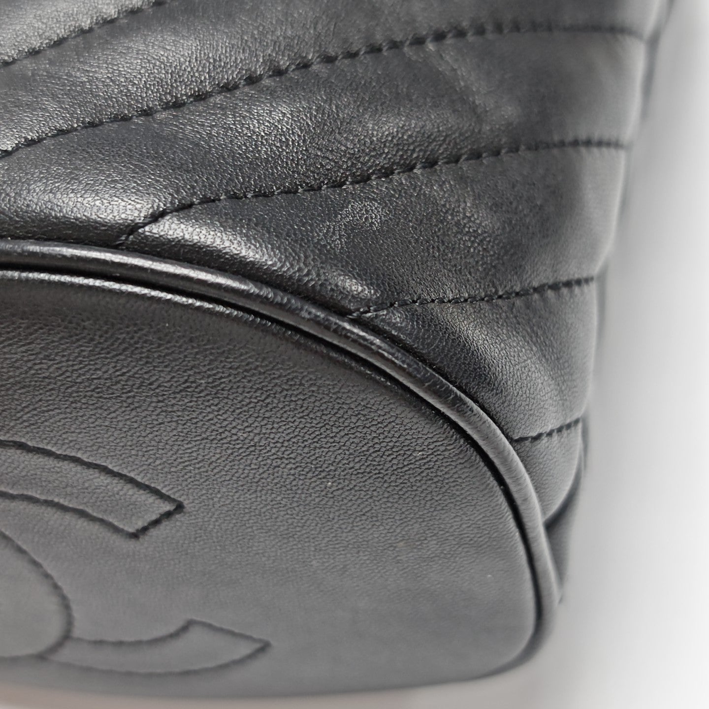 Quilted Calfskin Bucket Bag Black