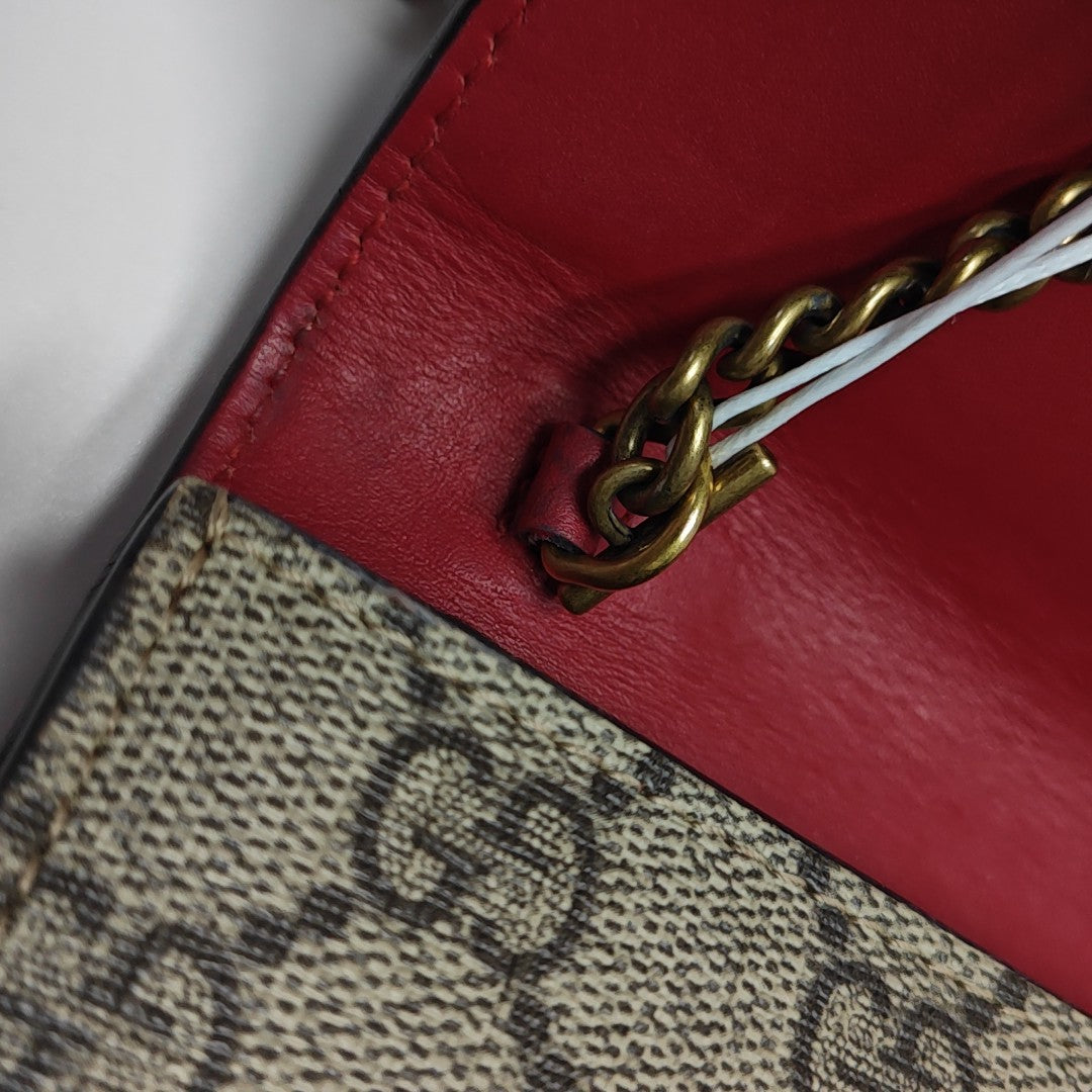 GG Supreme Mini Monogram Coated Canvas Beige