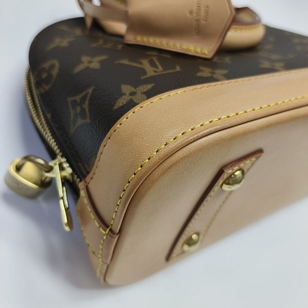 ALMA BB Monogram Coated Canvas Brown