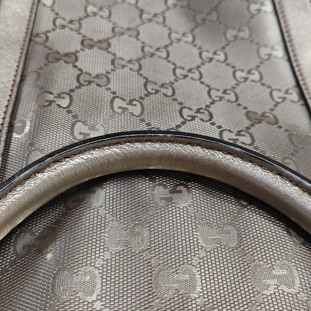 Monogram Coated Canvas Tote Bag Silver