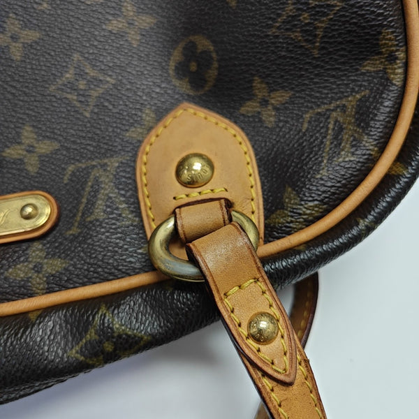 MONTORGUEI PM Monogram Coated Canvas Brown