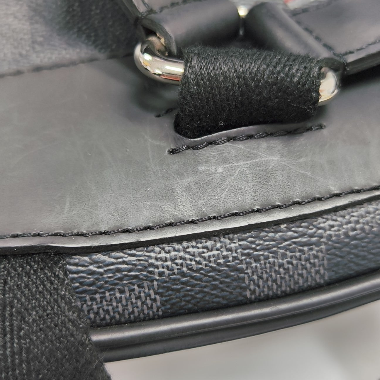 JOSH Damier Graphite Coated Canvas Gray