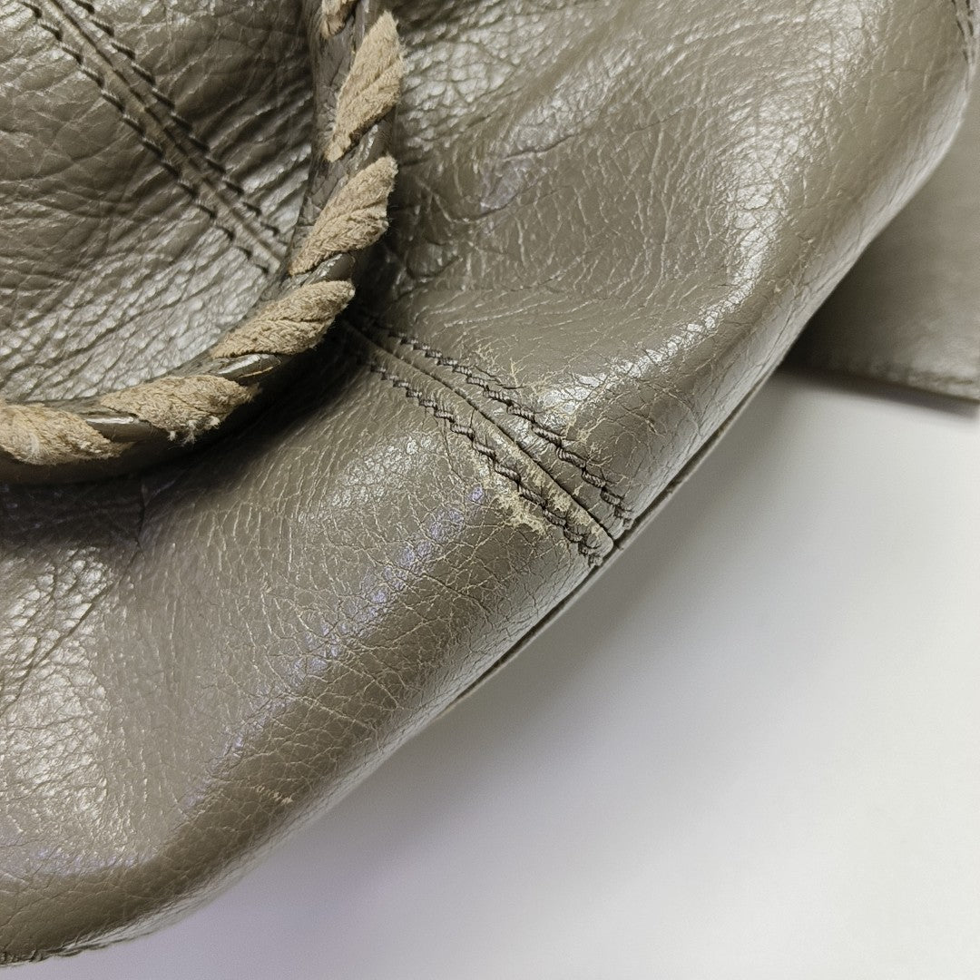Pompon Bag Lambskin Gray