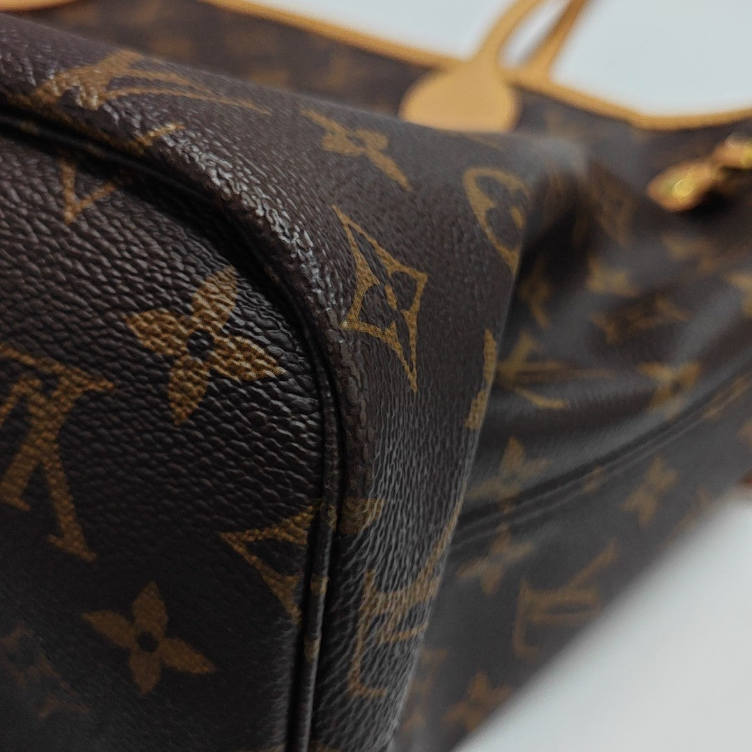 NEVERFULL MM Monogram Coated Canvas Brown