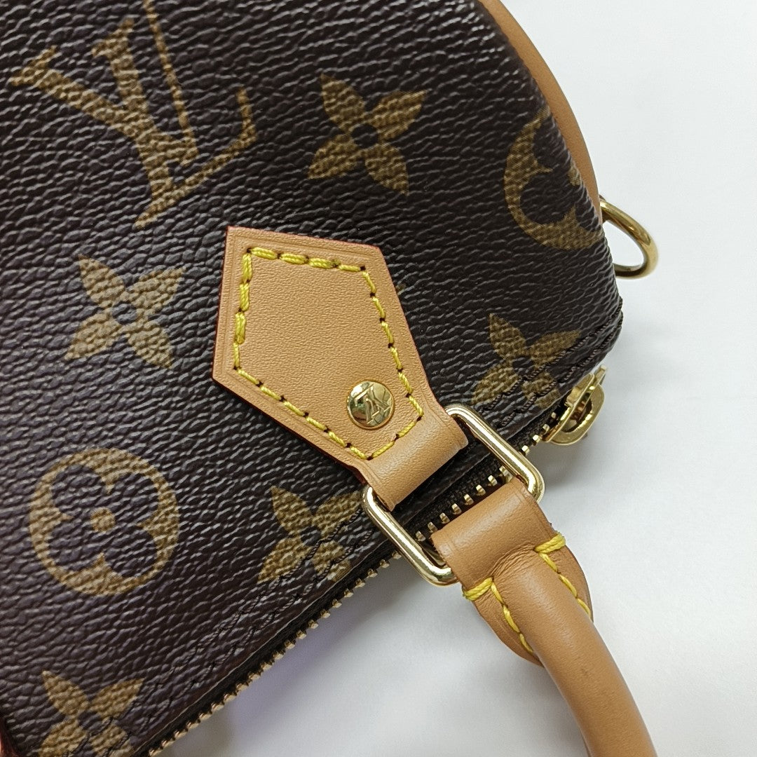 SPEEDY Nano Monogram Coated Canvas Brown