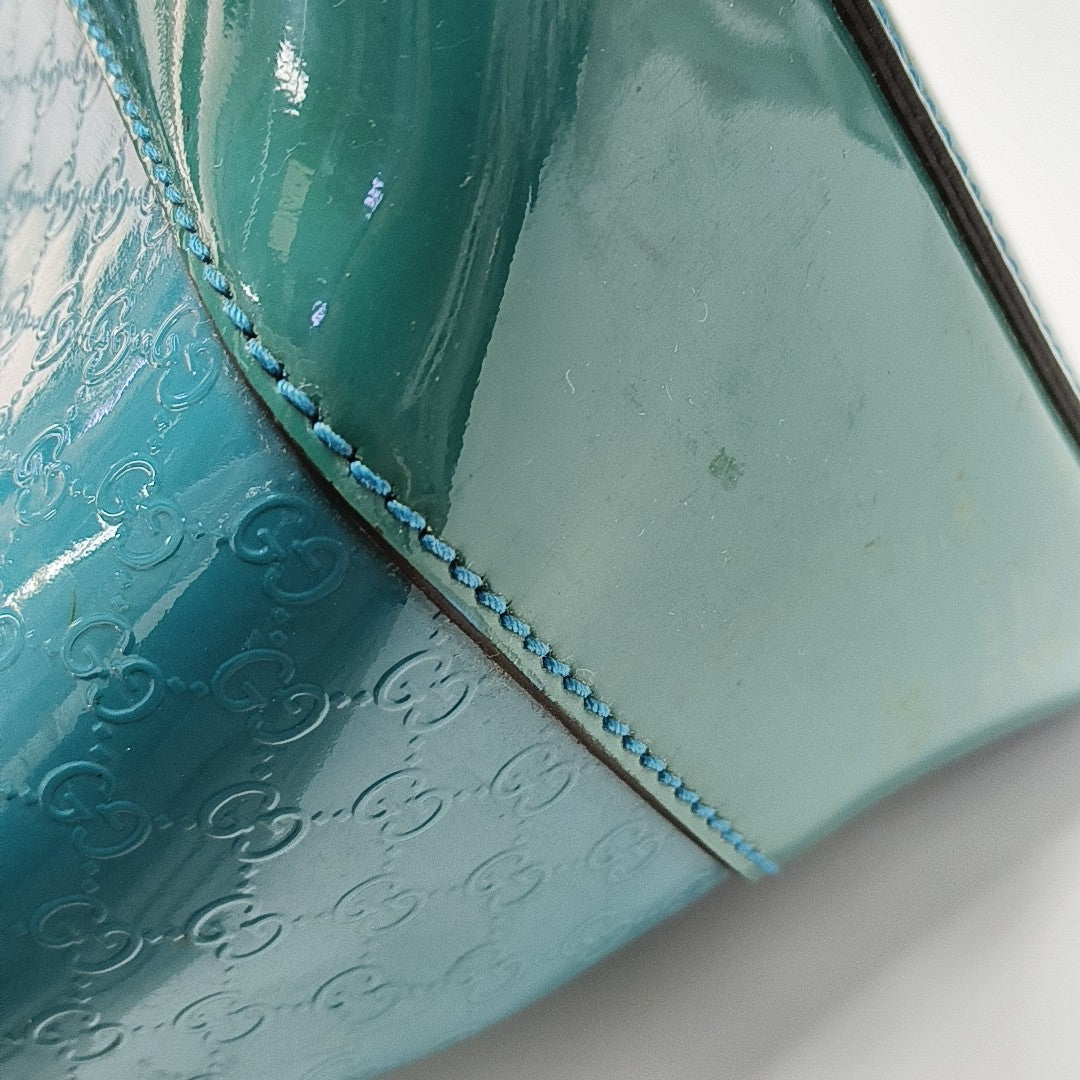 Monogram Patent Leather Shoulder Bag Blue