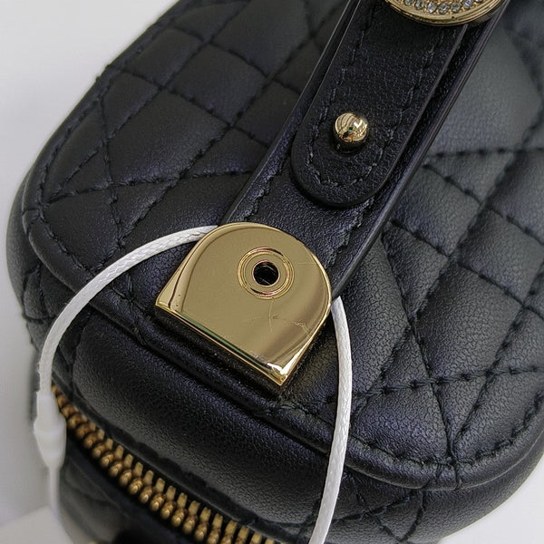 Lady Dior Super Mini Cannage Lambskin Black