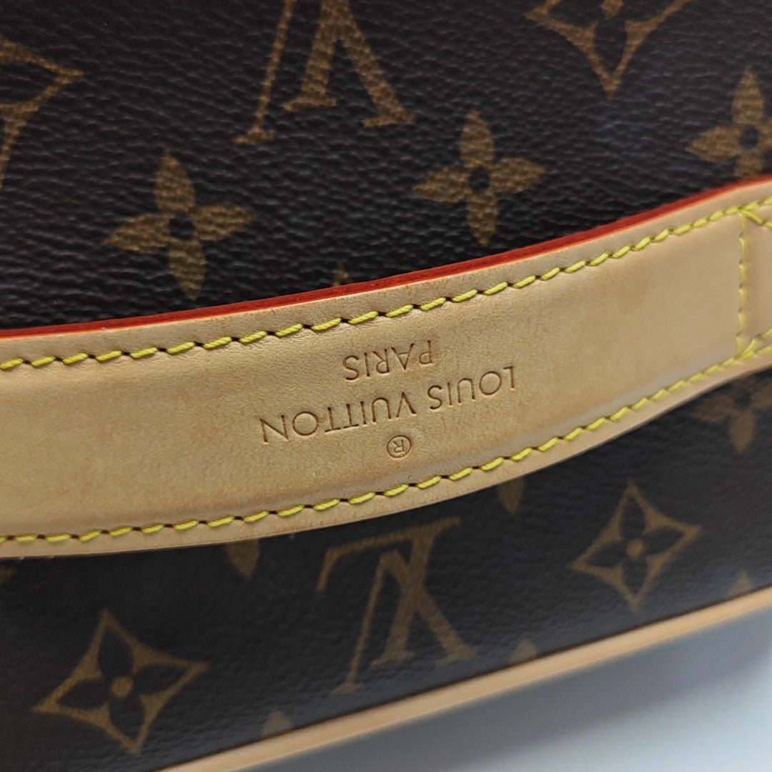 Monogram Coated Canvas Top Handle Bag Brown