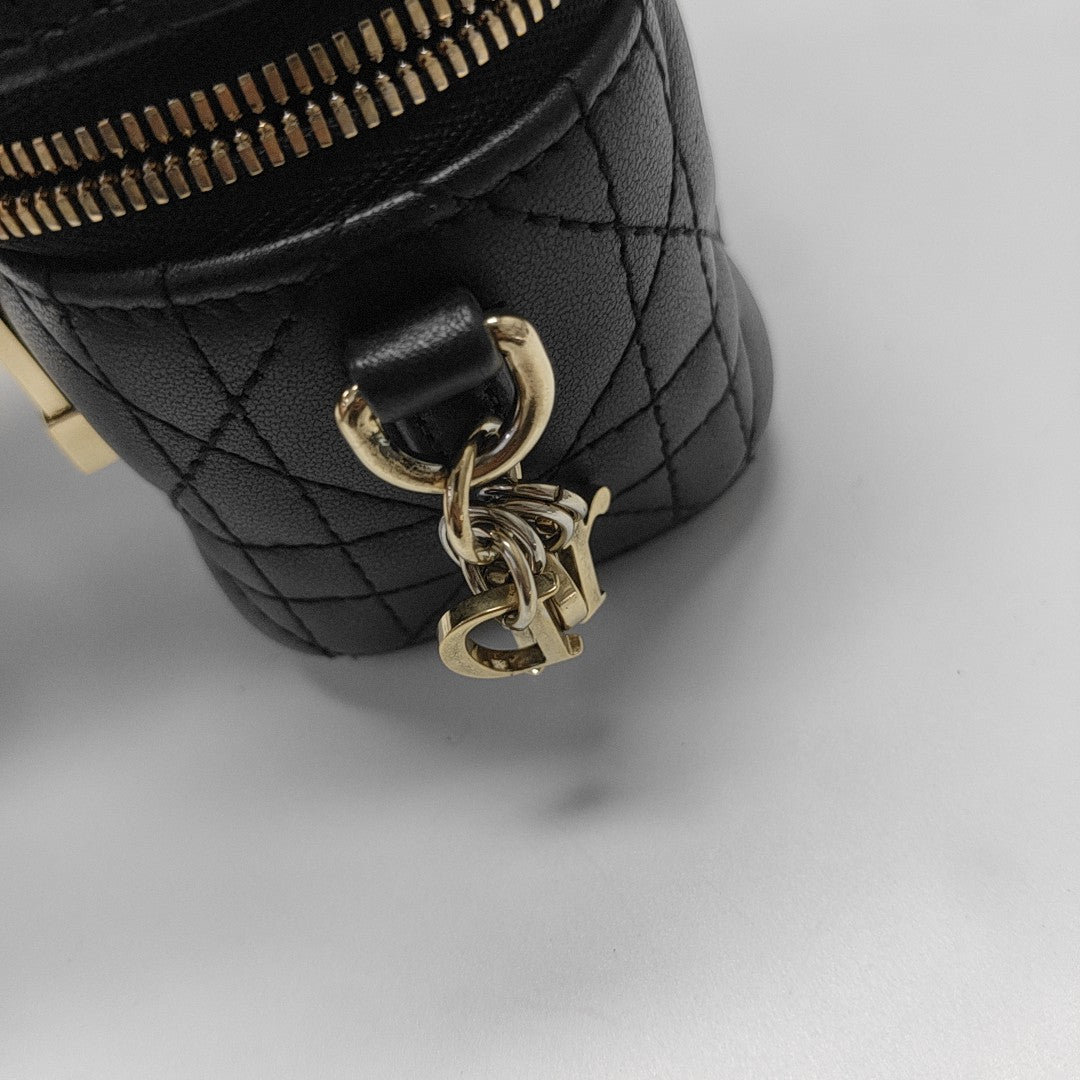Lady Dior Super Mini Cannage Lambskin Black