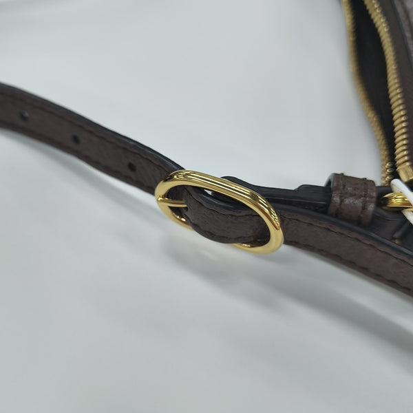 Ophidia Small Monogram Coated Canvas Brown