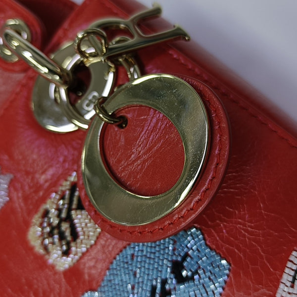 Lady Dior Mini Lambskin Red
