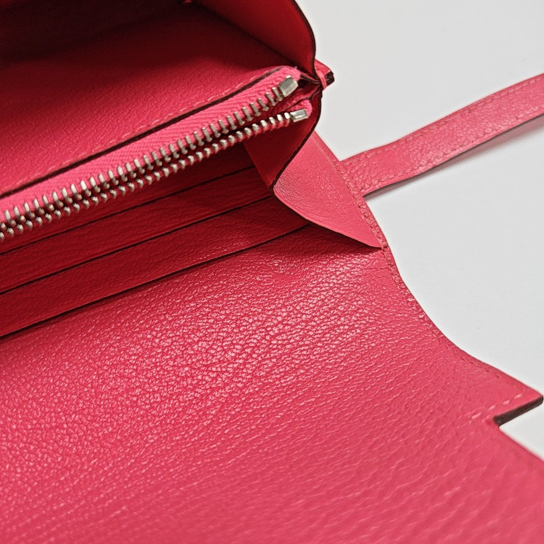 Kelly 20 Chèvre Mysore Pink Wallet