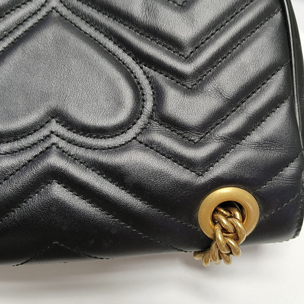 GG Marmont Small Quilted Calfskin Black