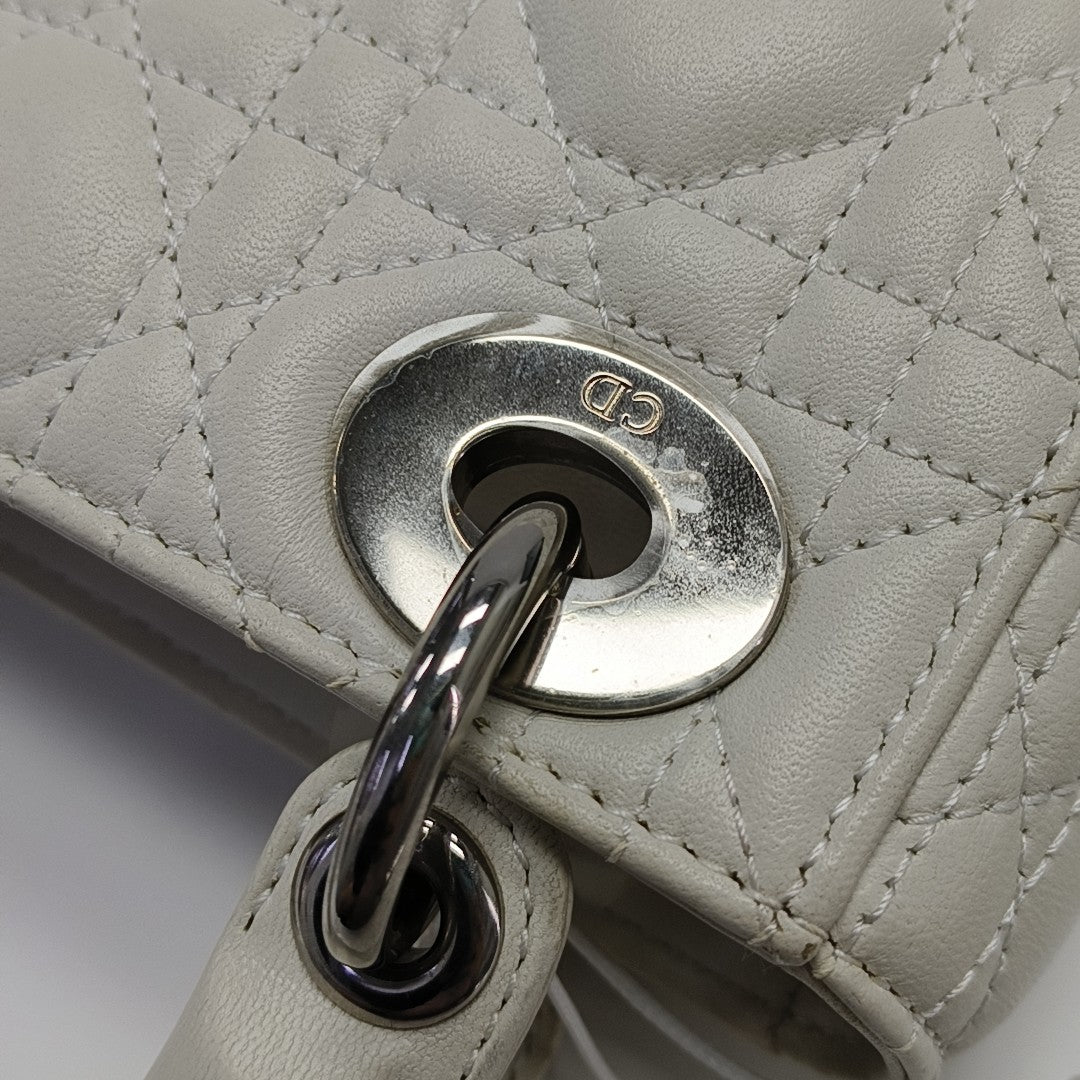 Lady Dior Mini Cannage Lambskin White