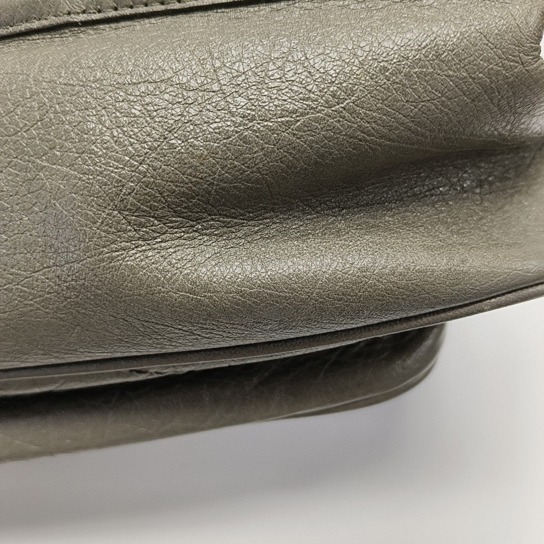 NIKI Medium Chevron Calfskin Green