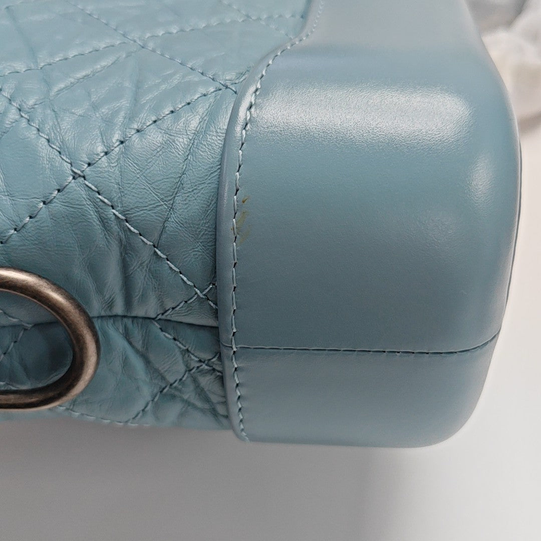 GABRIELLE Small Quilted Vintage Calf Blue