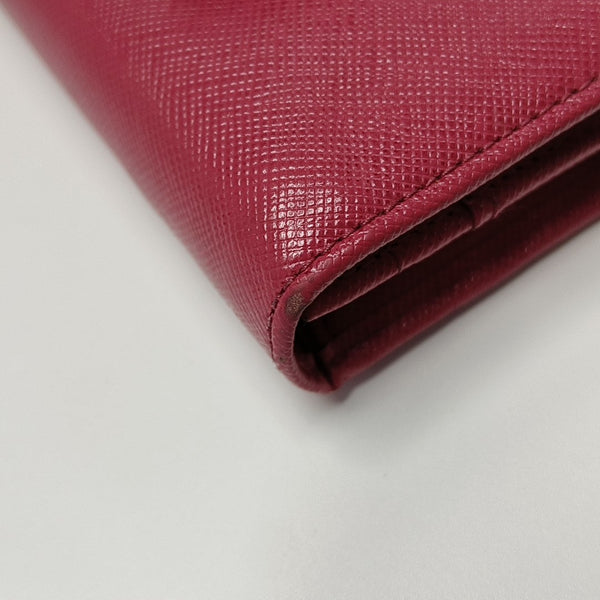 Fiocco Bow Calfskin Red Wallet