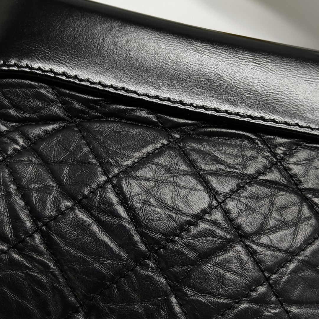 GABRIELLE Small Quilted Calfskin Black