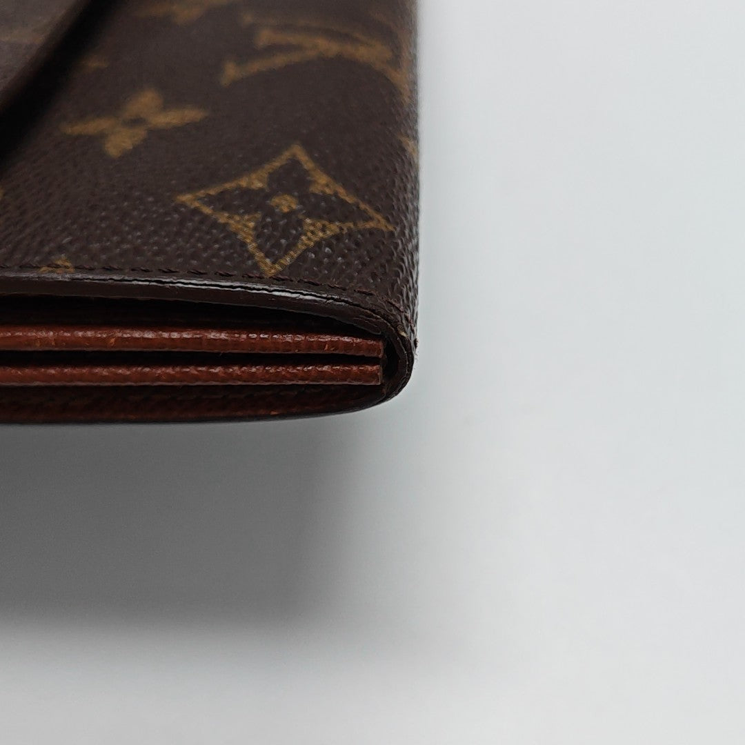 PORTE MONNAIE Monogram Coated Canvas Brown Wallet