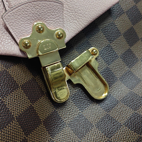 CLAPTON Damier Ebene Coated Canvas Brown