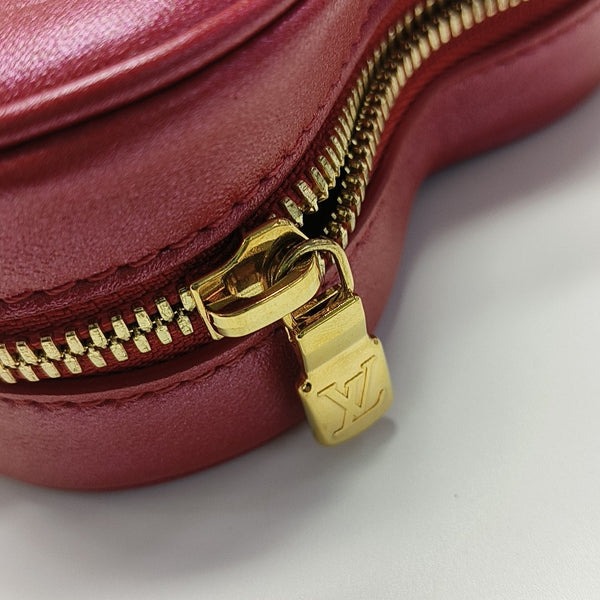 Monogram Calfskin Shoulder Bag Red