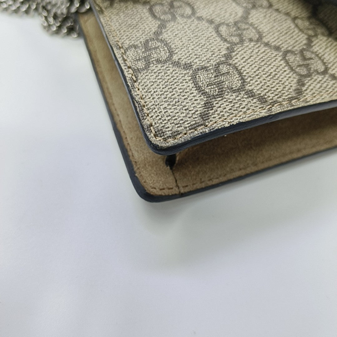 Dionysus Super Mini Monogram Coated Canvas Beige