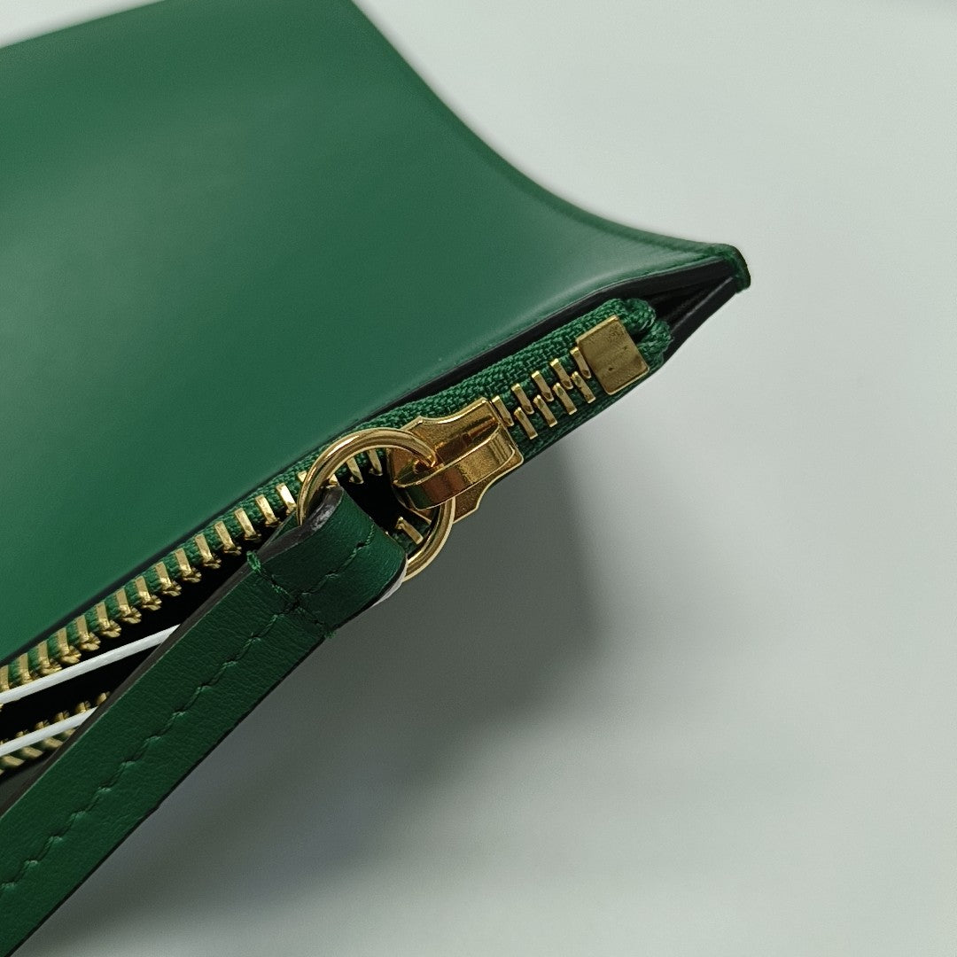 Calfskin Clutch Green