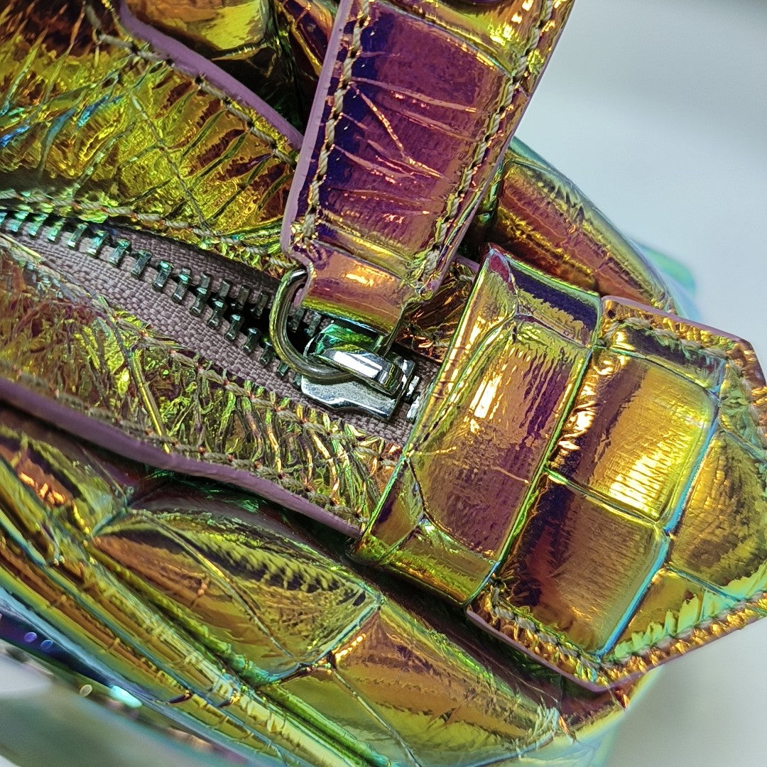 Leather Shoulder Bag Metallic