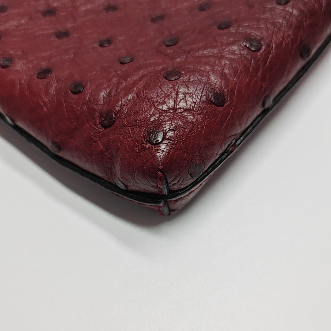 Soho Medium Quilted Ostrich Red