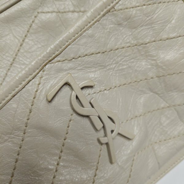 NIKI Small Chevron Calfskin White