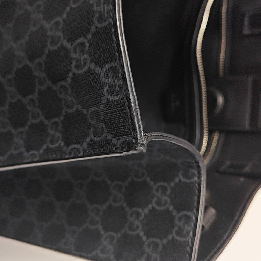 Monogram Coated Canvas Tote Bag Black
