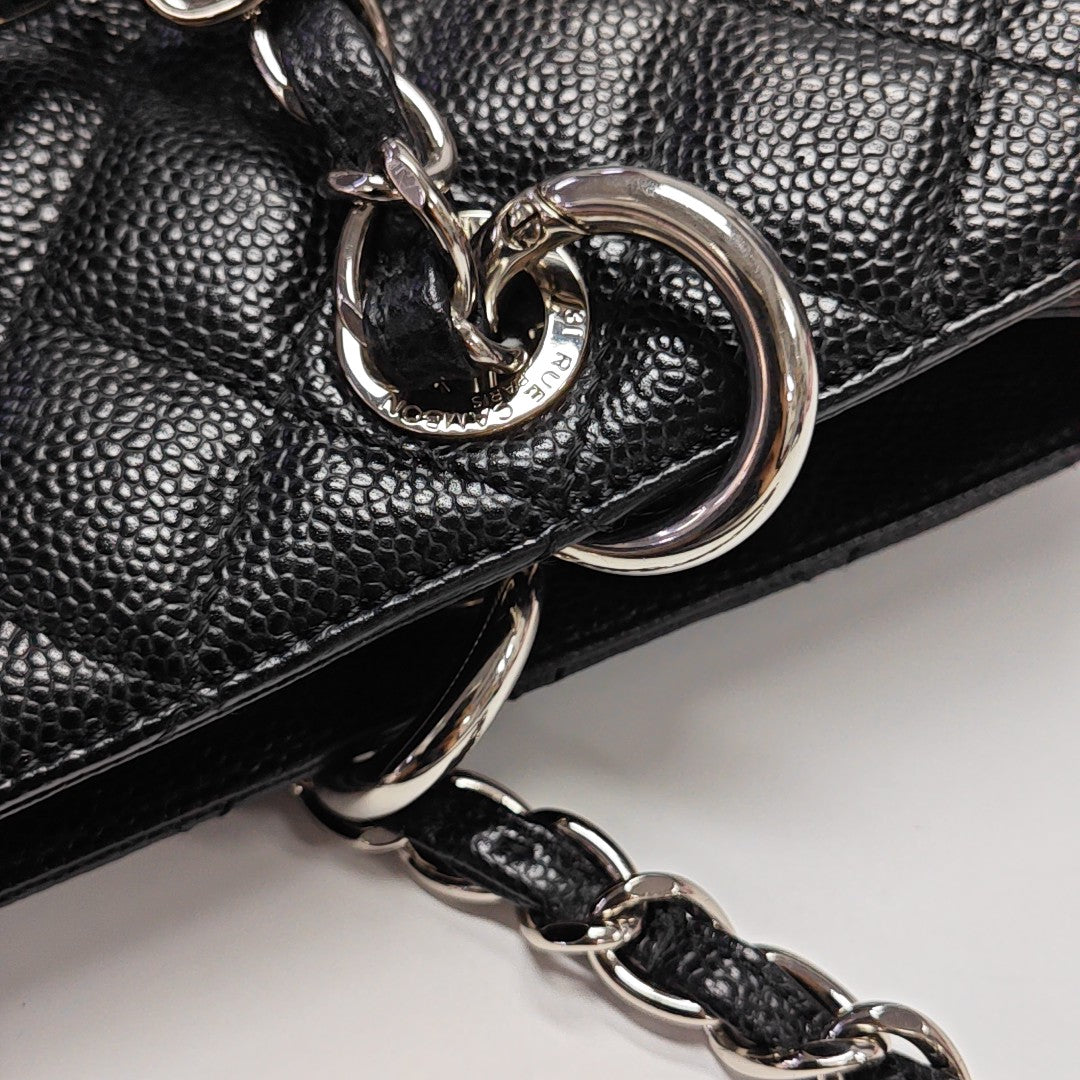 CHANEL GST Large Quilted Grained Calfskin Black