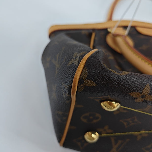 Monogram Coated Canvas Top Handle Bag Brown