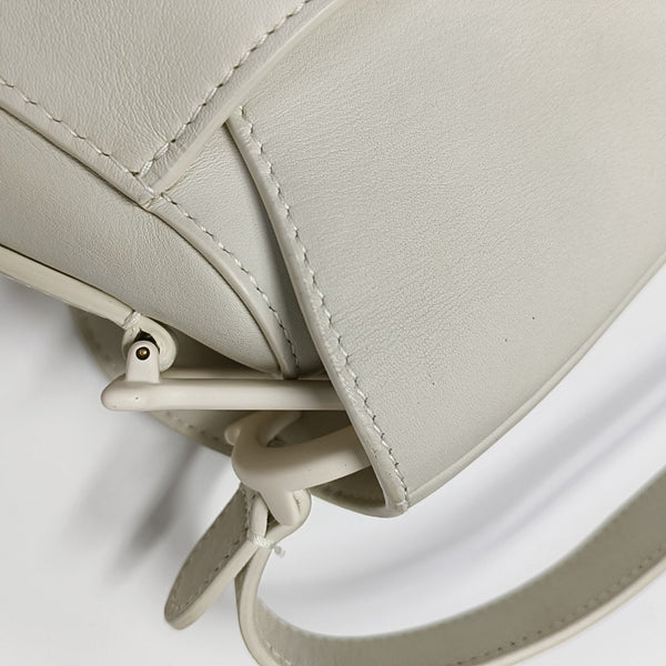 Saddle Small Calfskin White