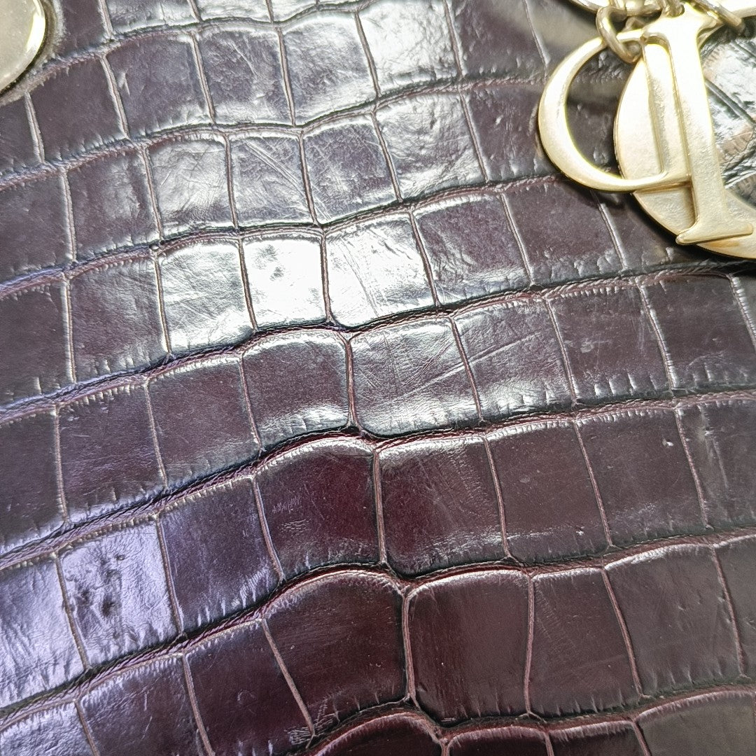 Lady Dior Small Crocodile Red