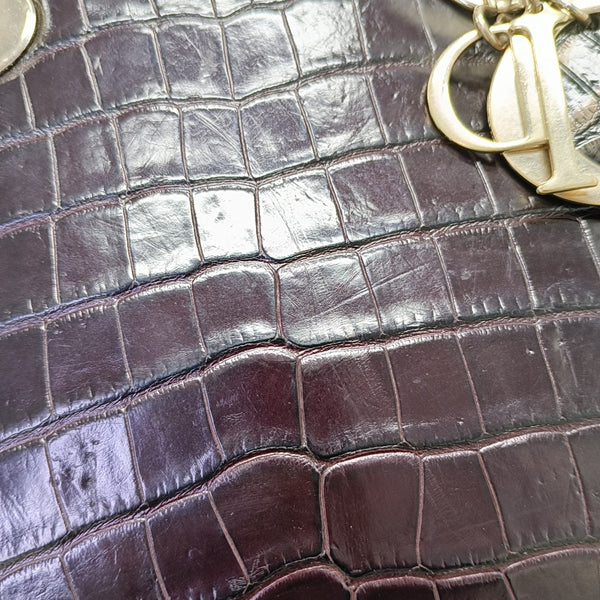 Lady Dior Small Crocodile Red