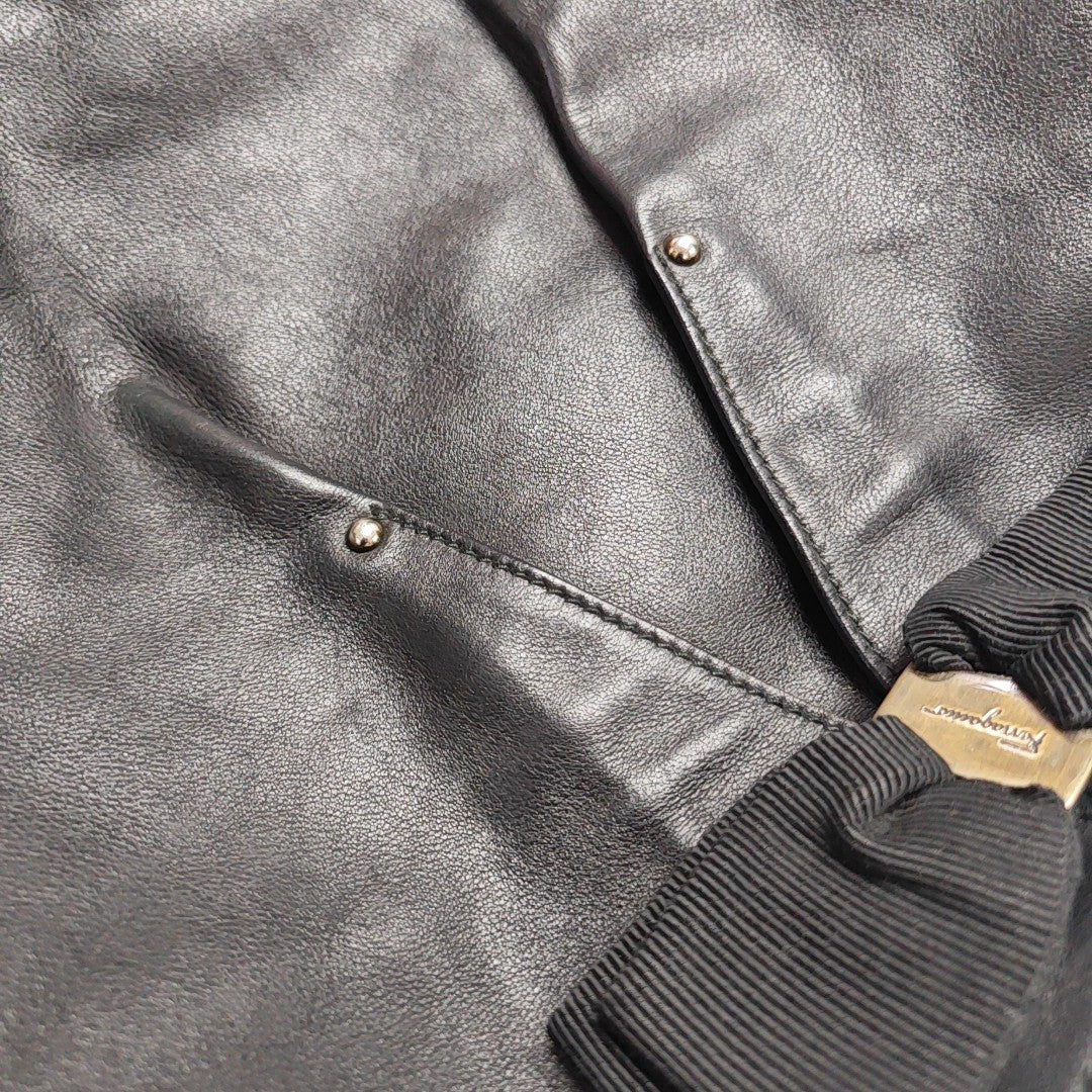 Calfskin Top Handle Bag Black