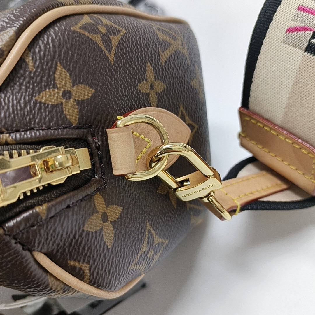 SPEEDY 20 Monogram Coated Canvas Brown