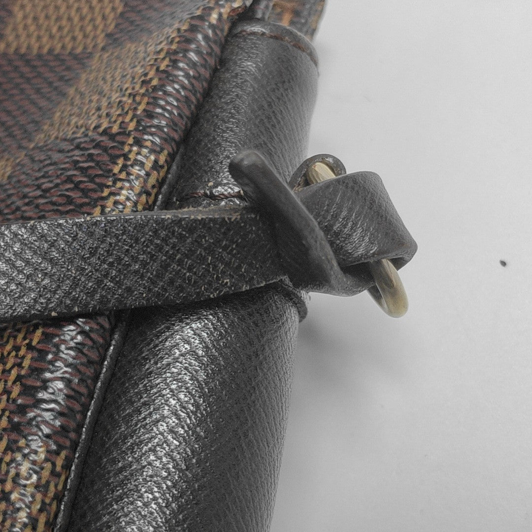 TROUSSE MAKE UP Damier Ebene Coated Canvas Brown